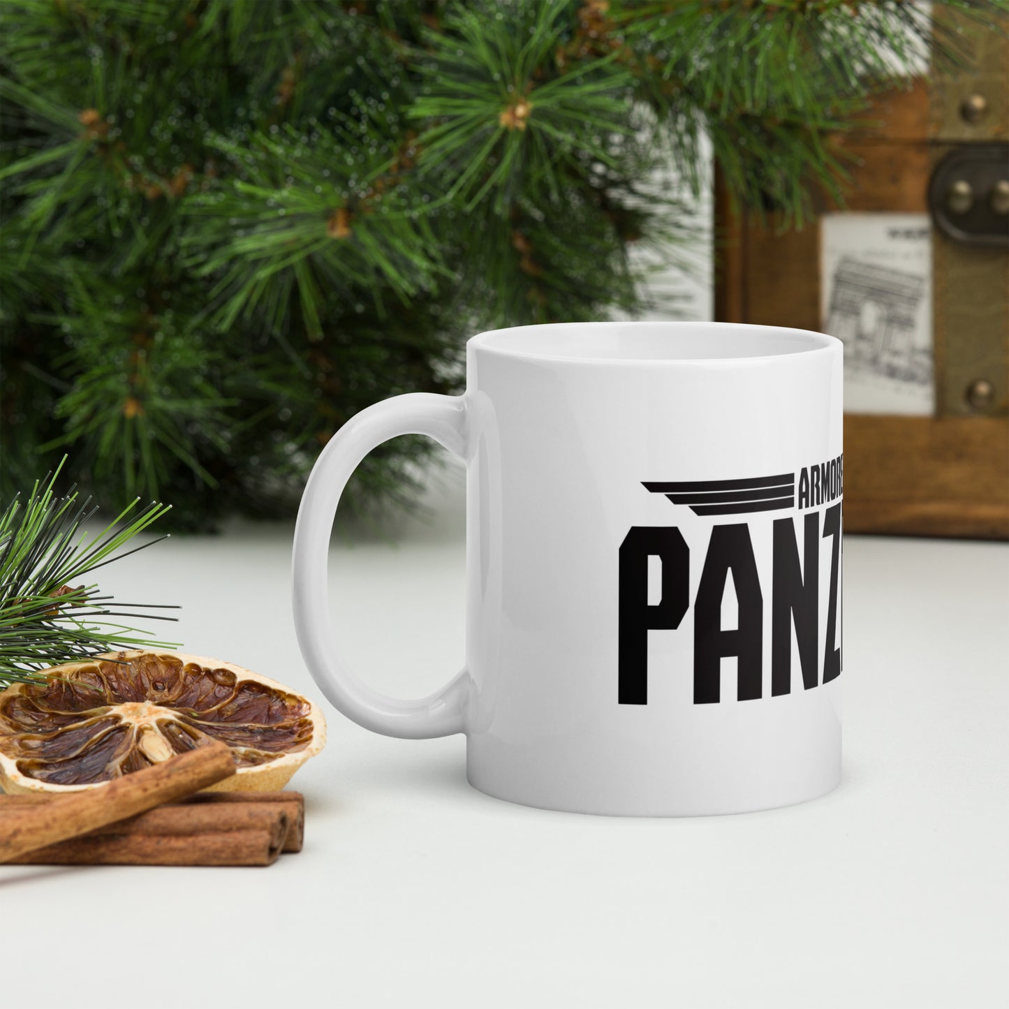 White glossy mug