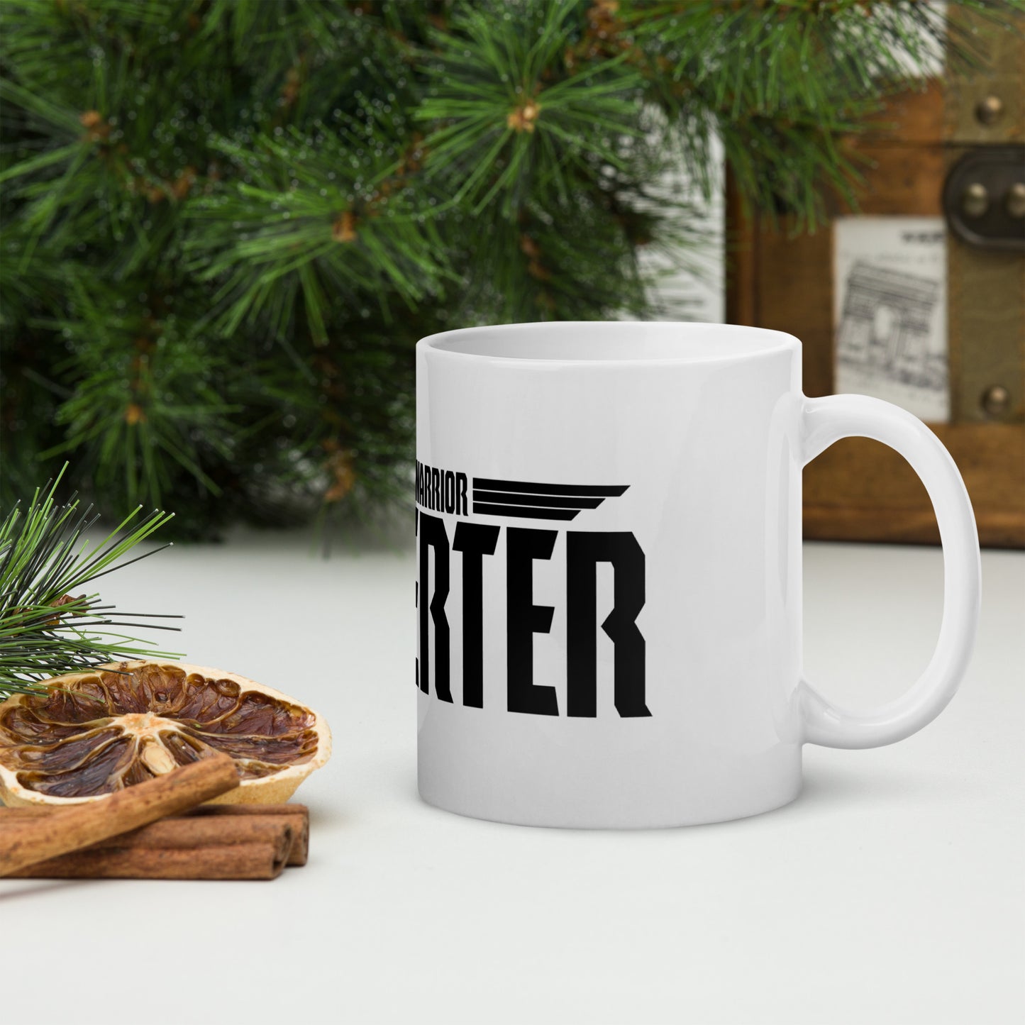 White glossy mug
