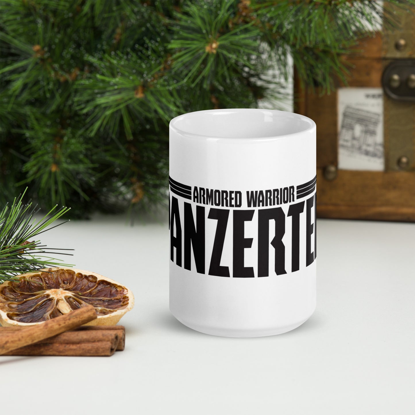 White glossy mug