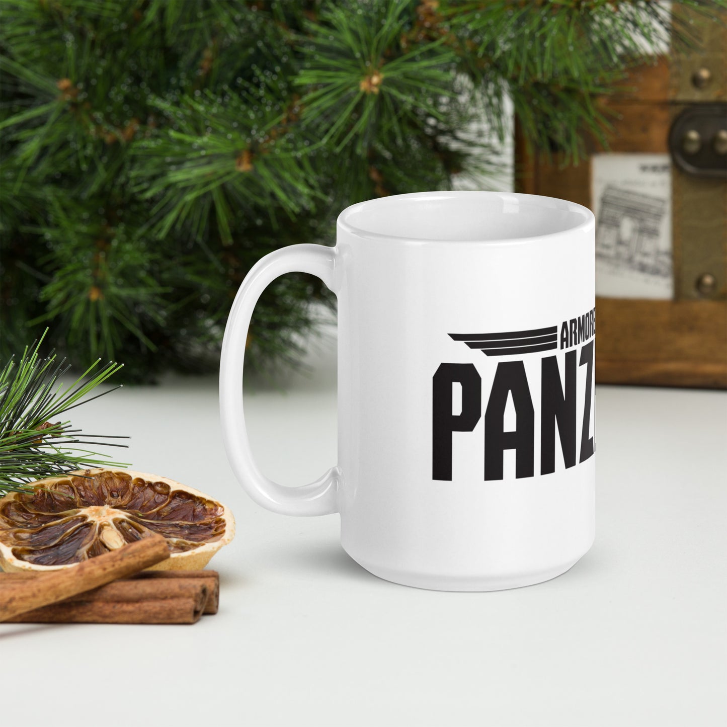 White glossy mug